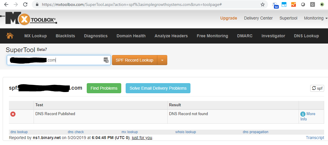 SG_MXToolbox.com_entry_with_no_SPF_entry_for_ZenDesk_SPF_article.PNG